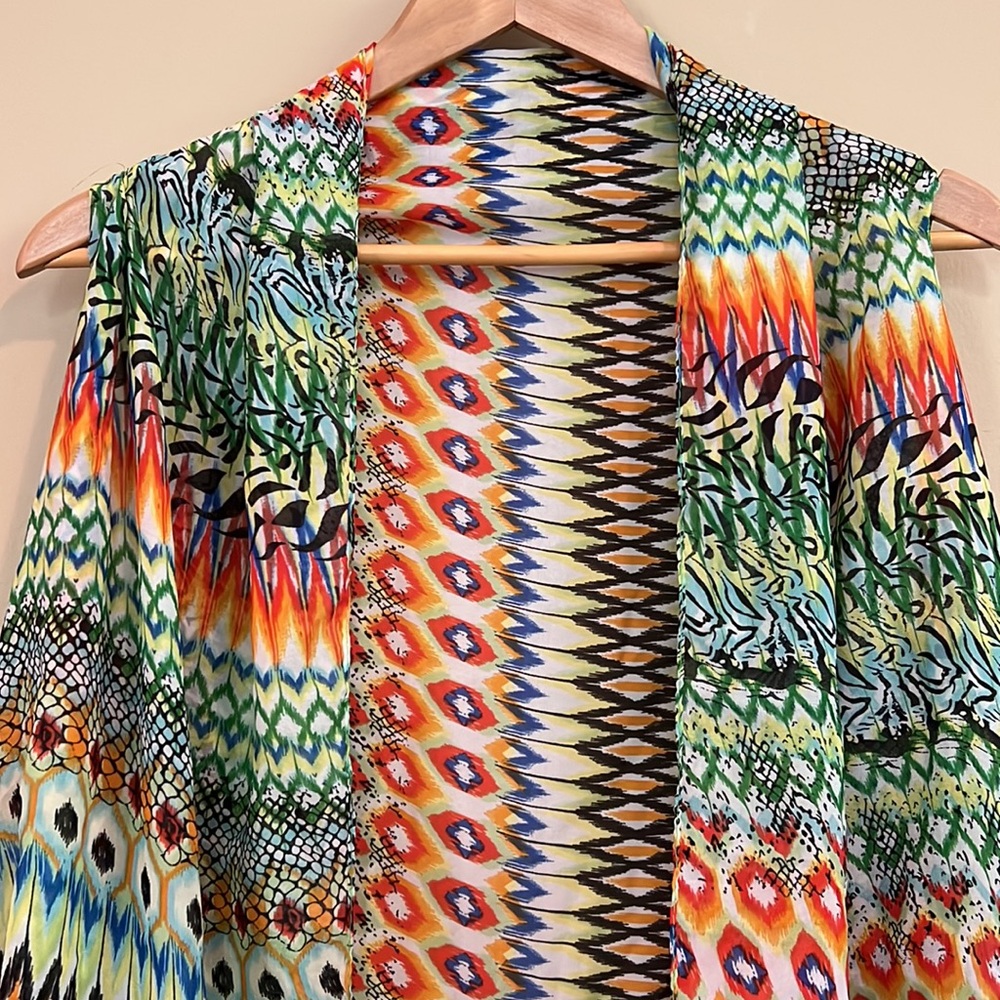 Women’s Vest Swim Cover- Up Vibrant Colorful  Scarf